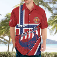 Custom Norway Football Hawaiian Shirt Viking Ship Nordic Patterns