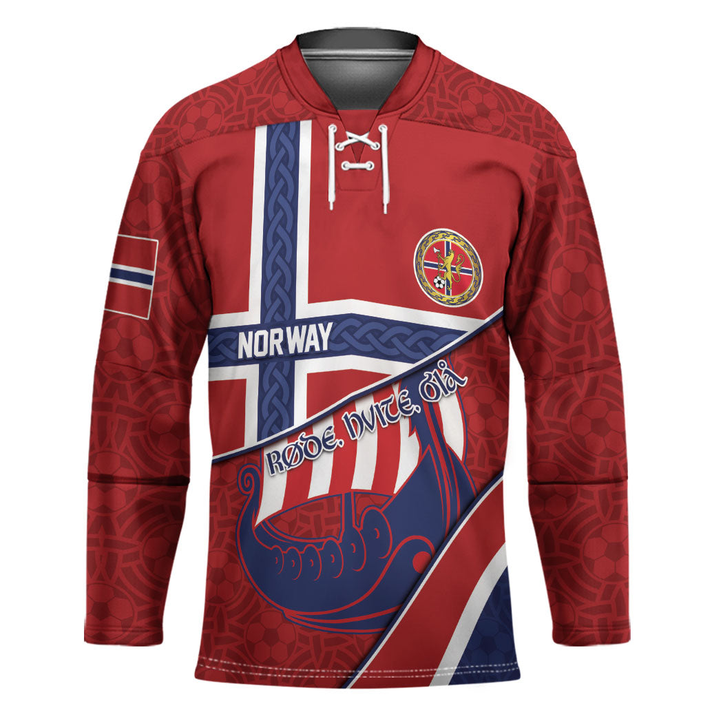 Custom Norway Football Hockey Jersey Viking Ship Nordic Patterns