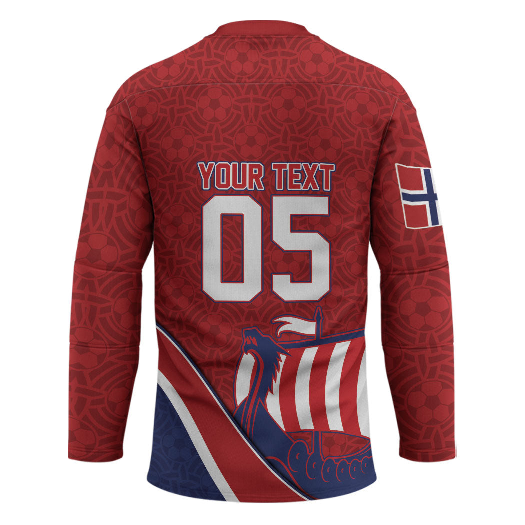 Custom Norway Football Hockey Jersey Viking Ship Nordic Patterns