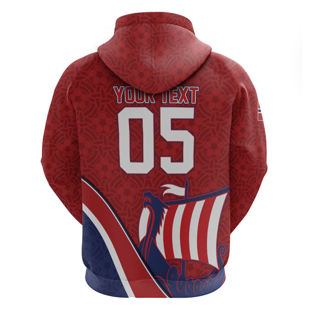 Custom Norway Football Hoodie Viking Ship Nordic Patterns