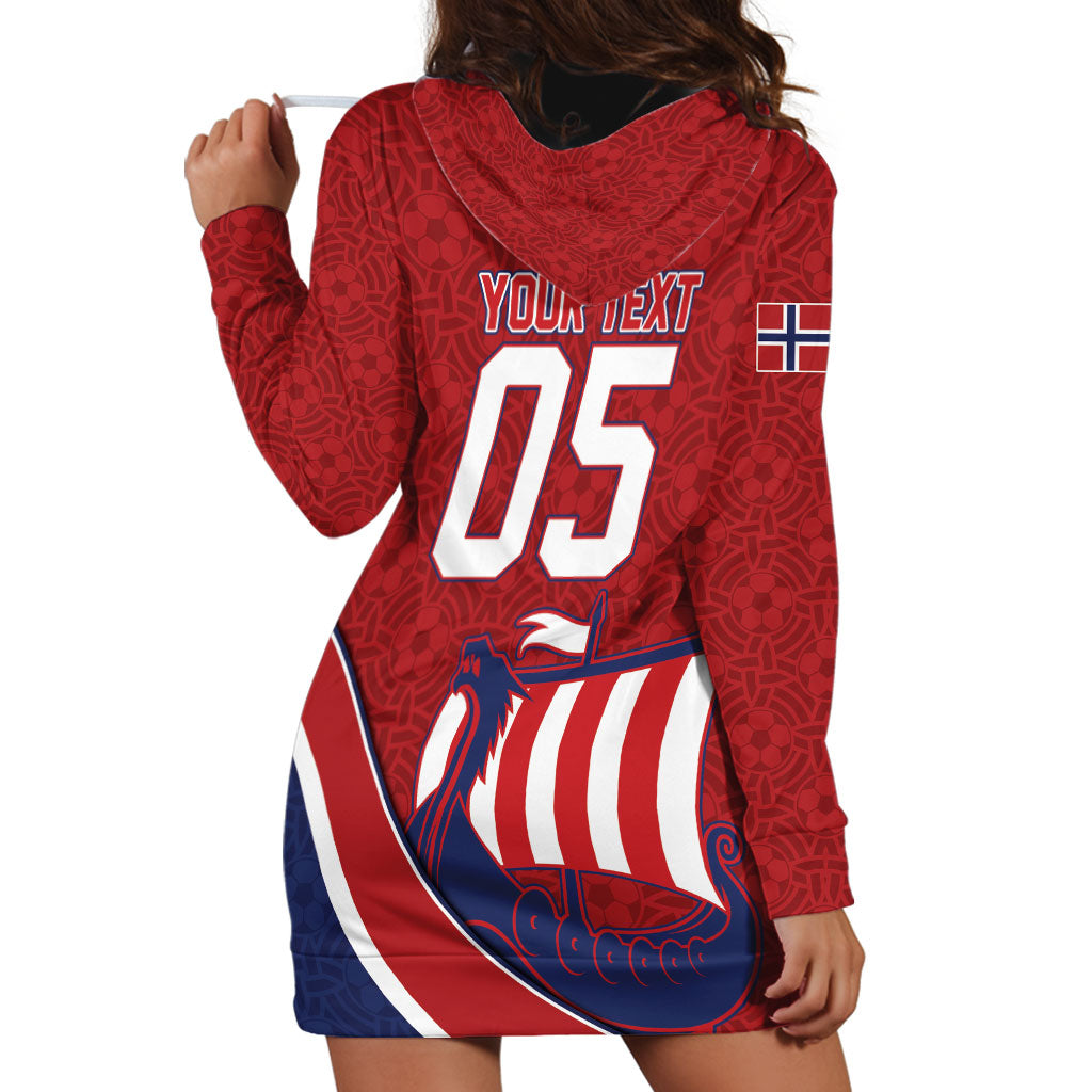 Custom Norway Football Hoodie Dress Viking Ship Nordic Patterns