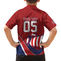 Custom Norway Football Kid Hawaiian Shirt Viking Ship Nordic Patterns