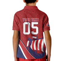 Custom Norway Football Kid Polo Shirt Viking Ship Nordic Patterns