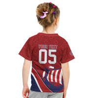 Custom Norway Football Kid T Shirt Viking Ship Nordic Patterns