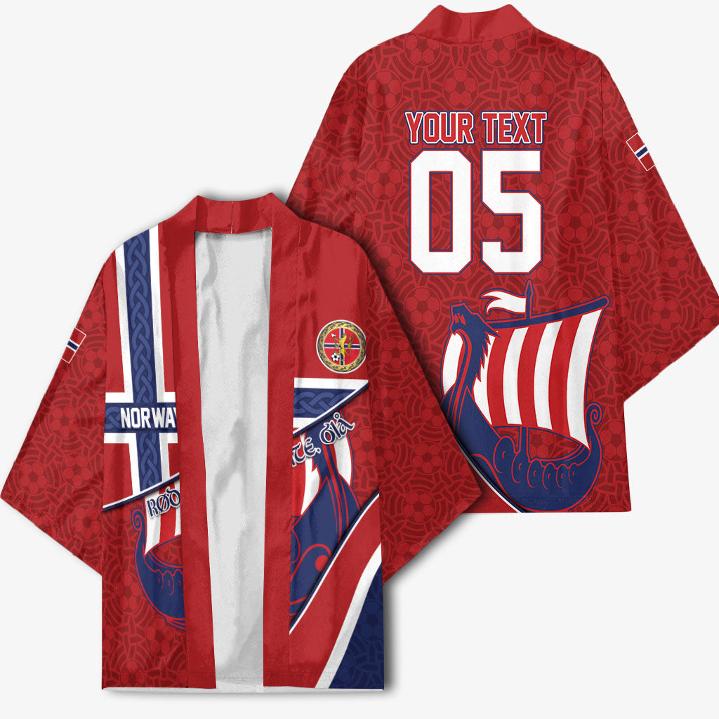 Custom Norway Football Kimono Viking Ship Nordic Patterns