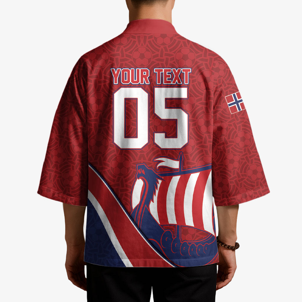 Custom Norway Football Kimono Viking Ship Nordic Patterns
