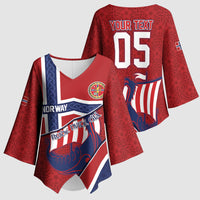 Custom Norway Football Kimono Sleeve Blouse Viking Ship Nordic Patterns