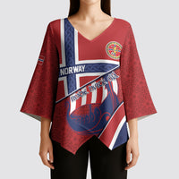 Custom Norway Football Kimono Sleeve Blouse Viking Ship Nordic Patterns