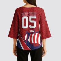Custom Norway Football Kimono Sleeve Blouse Viking Ship Nordic Patterns