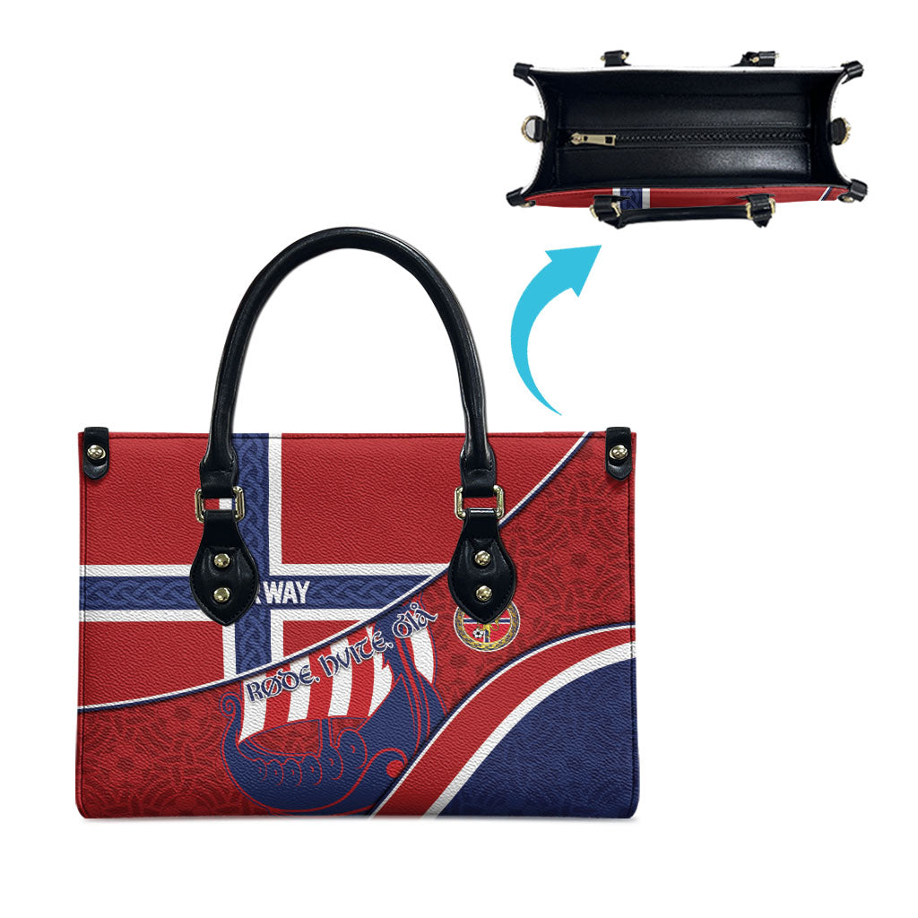 Norway Football Leather Bag Viking Ship Nordic Patterns