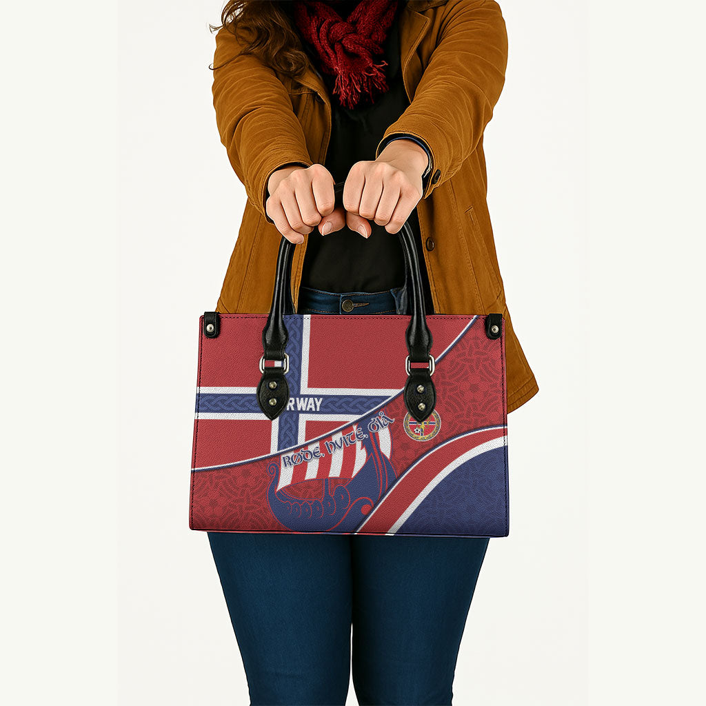 Norway Football Leather Bag Viking Ship Nordic Patterns