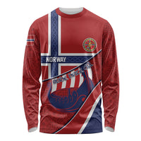 Custom Norway Football Long Sleeve Shirt Viking Ship Nordic Patterns