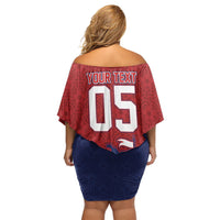 Custom Norway Football Off Shoulder Short Dress Viking Ship Nordic Patterns