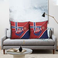 Norway Football Pillow Cover Viking Ship Nordic Patterns
