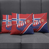 Norway Football Pillow Cover Viking Ship Nordic Patterns