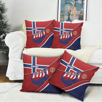 Norway Football Pillow Cover Viking Ship Nordic Patterns