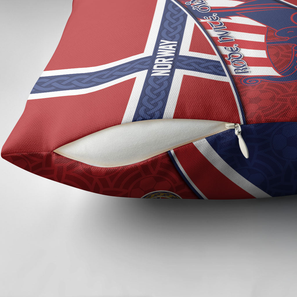 Norway Football Pillow Cover Viking Ship Nordic Patterns
