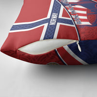 Norway Football Pillow Cover Viking Ship Nordic Patterns