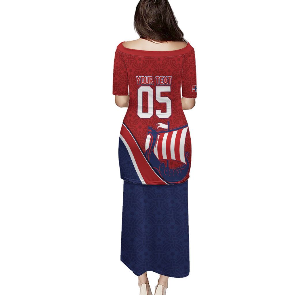 Custom Norway Football Puletasi Viking Ship Nordic Patterns