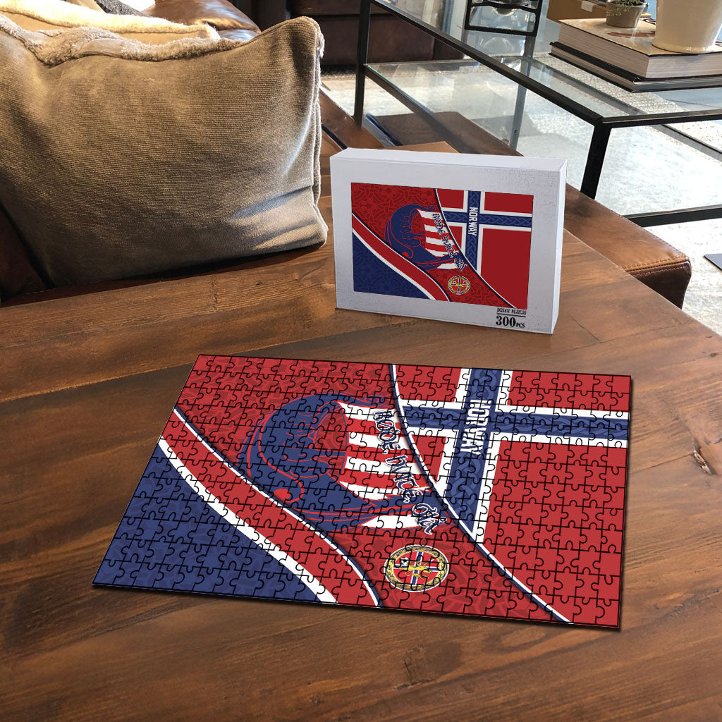 Norway Football Puzzle Viking Ship Nordic Patterns