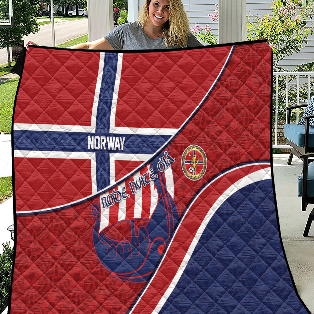 Norway Football Quilt Viking Ship Nordic Patterns