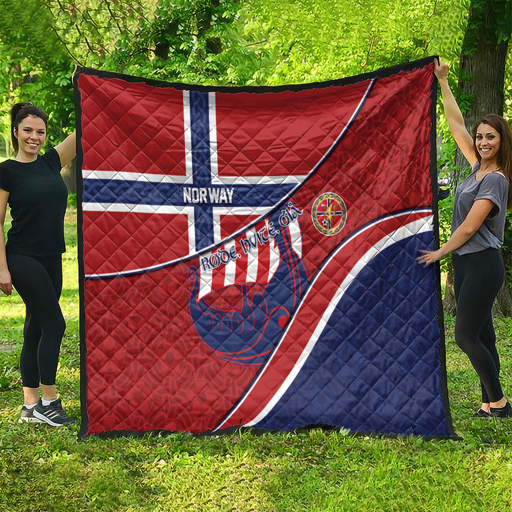 Norway Football Quilt Viking Ship Nordic Patterns