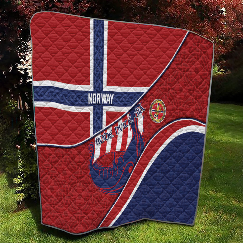 Norway Football Quilt Viking Ship Nordic Patterns
