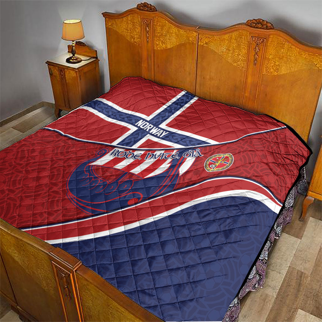 Norway Football Quilt Viking Ship Nordic Patterns