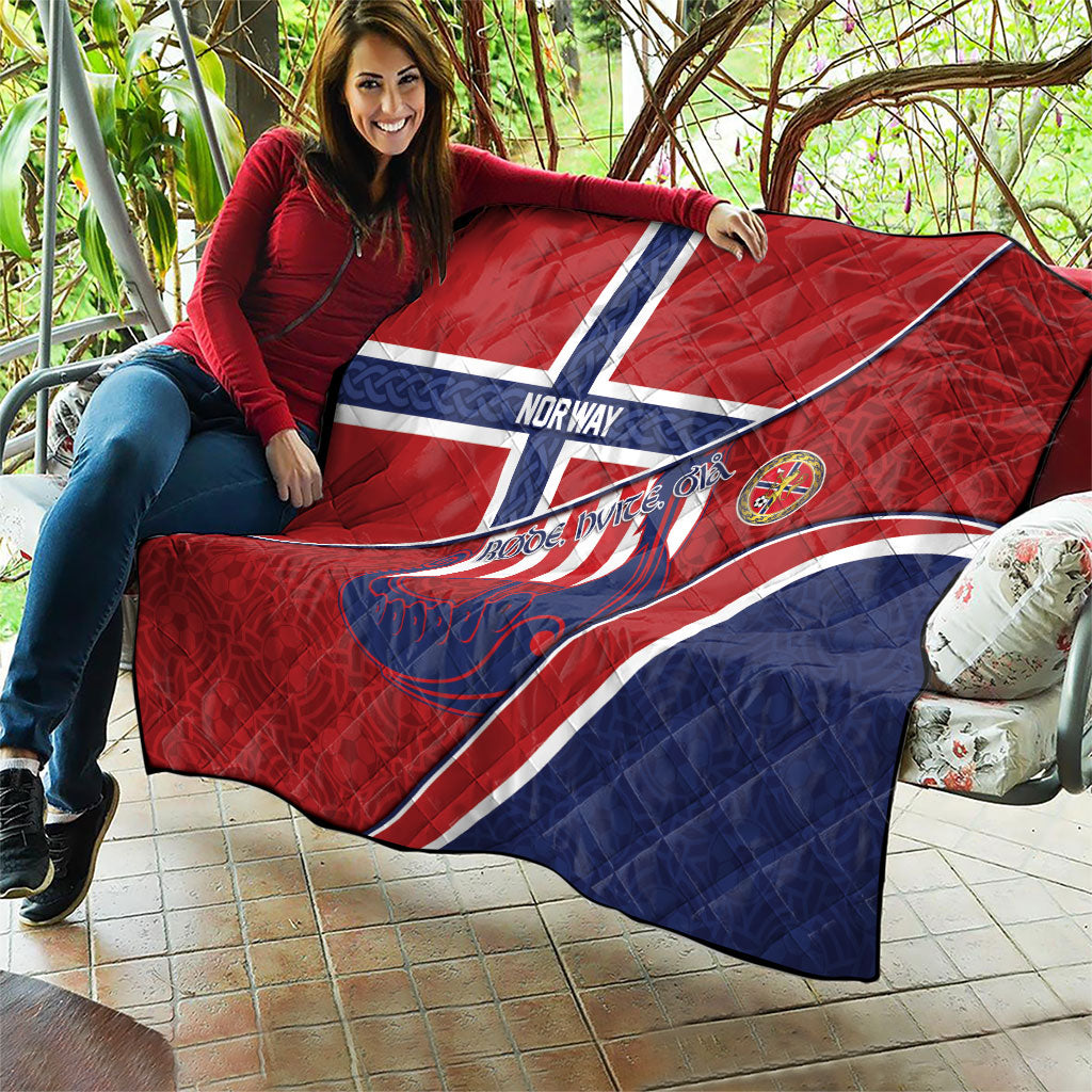 Norway Football Quilt Viking Ship Nordic Patterns