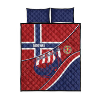 Norway Football Quilt Bed Set Viking Ship Nordic Patterns