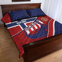 Norway Football Quilt Bed Set Viking Ship Nordic Patterns