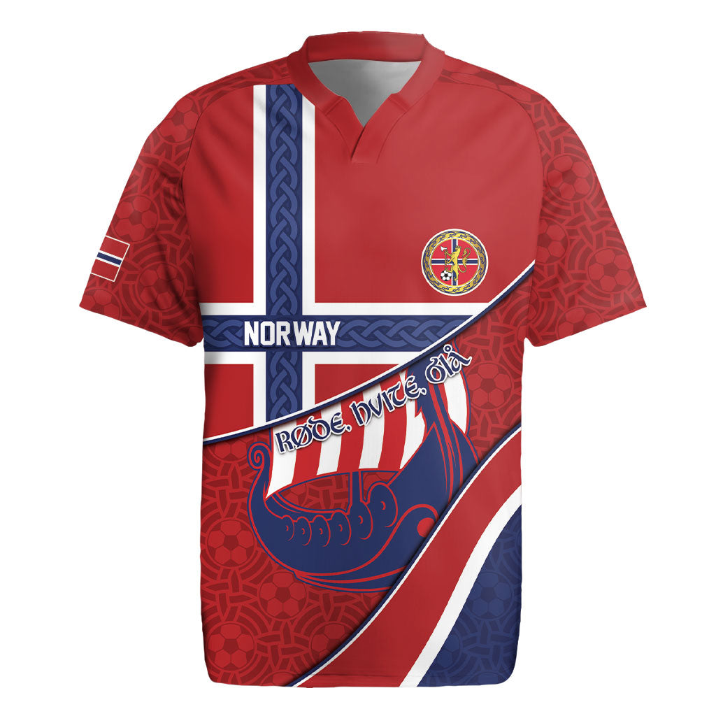 Custom Norway Football Rugby Jersey Viking Ship Nordic Patterns