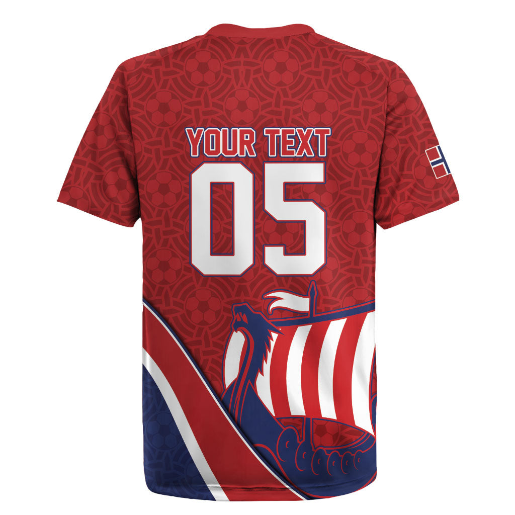 Custom Norway Football Rugby Jersey Viking Ship Nordic Patterns