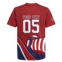 Custom Norway Football Rugby Jersey Viking Ship Nordic Patterns