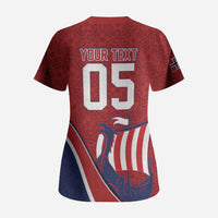 Custom Norway Football Scrub Top Viking Ship Nordic Patterns