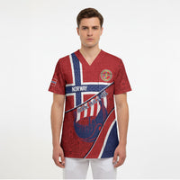 Custom Norway Football Scrub Top Viking Ship Nordic Patterns