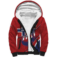 Custom Norway Football Sherpa Hoodie Viking Ship Nordic Patterns