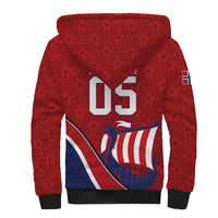 Custom Norway Football Sherpa Hoodie Viking Ship Nordic Patterns