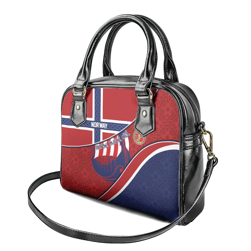 Norway Football Shoulder Handbag Viking Ship Nordic Patterns