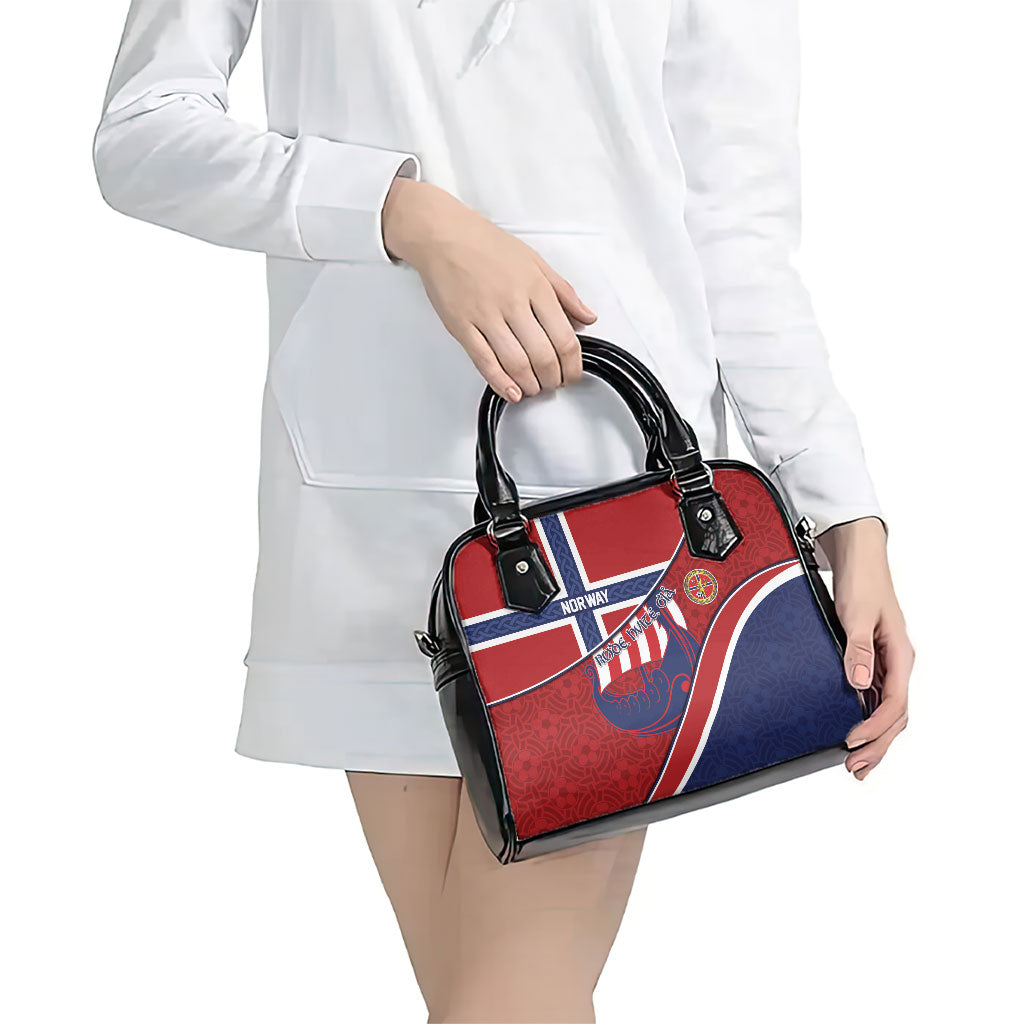 Norway Football Shoulder Handbag Viking Ship Nordic Patterns
