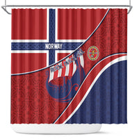 Norway Football Shower Curtain Viking Ship Nordic Patterns