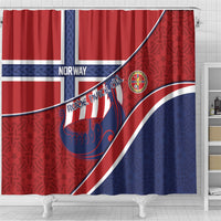 Norway Football Shower Curtain Viking Ship Nordic Patterns