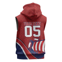 Custom Norway Football Sleeveless Zip Hoodie Viking Ship Nordic Patterns