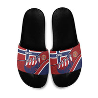 Norway Football Slide Sandals Viking Ship Nordic Patterns