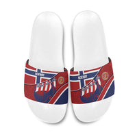 Norway Football Slide Sandals Viking Ship Nordic Patterns