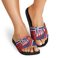 Norway Football Slide Sandals Viking Ship Nordic Patterns