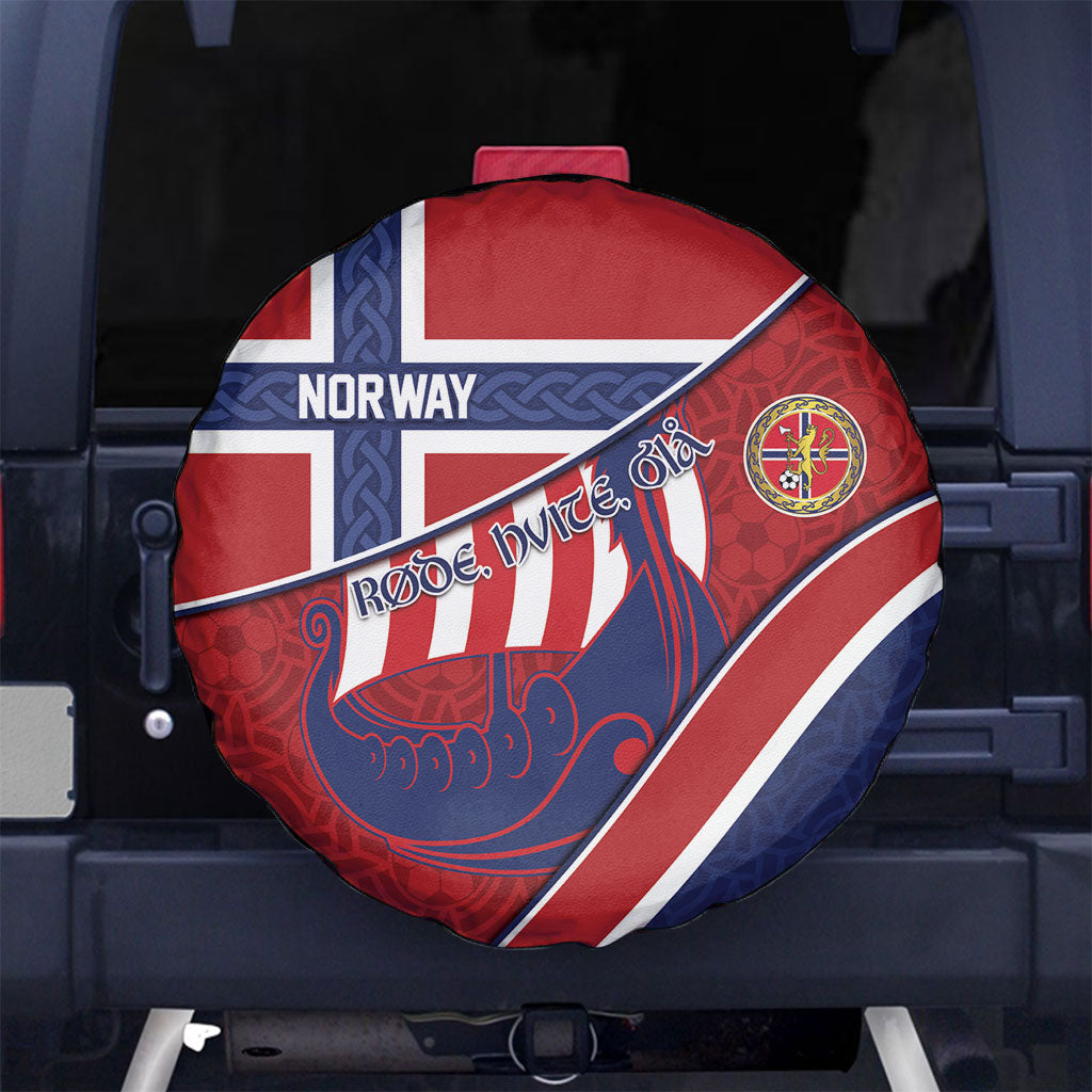 Norway Football Spare Tire Cover Viking Ship Nordic Patterns