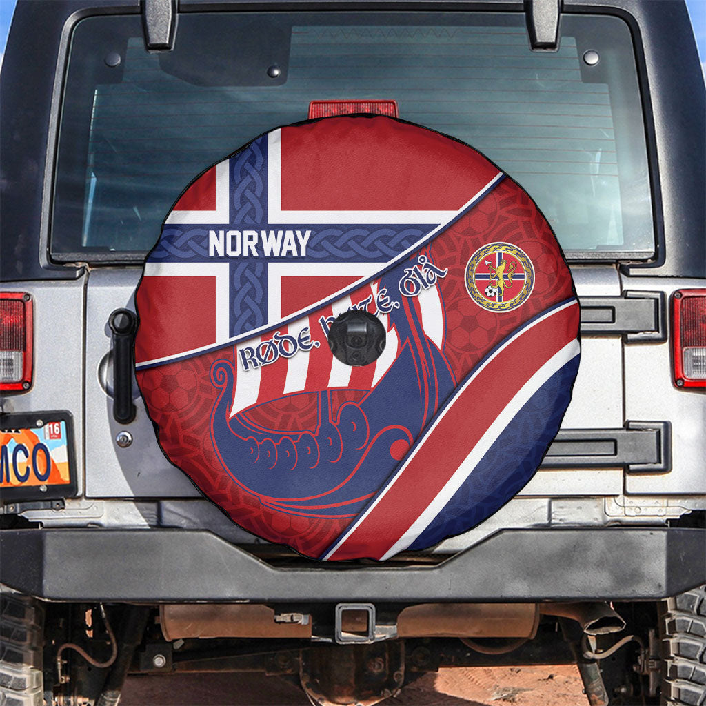 Norway Football Spare Tire Cover Viking Ship Nordic Patterns