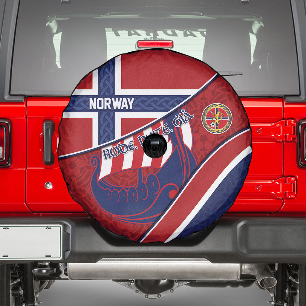Norway Football Spare Tire Cover Viking Ship Nordic Patterns