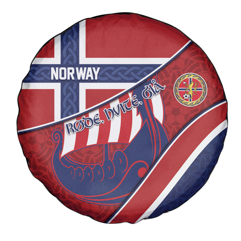 Norway Football Spare Tire Cover Viking Ship Nordic Patterns